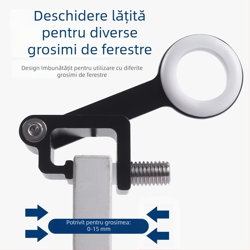 Limitator din aluminiu pentru ferestre batante, blocare de siguranță pentru copii, fără găuri, încuietoare pentru deschidere exterioară