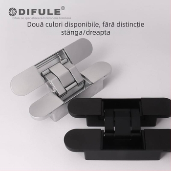 DIFULE Balama de ușă invizibilă reglabilă tridimensional – balama ascunsă, balama încrucișată pentru uși ascunse, ușă de lemn de dormitor, model DFL-L040