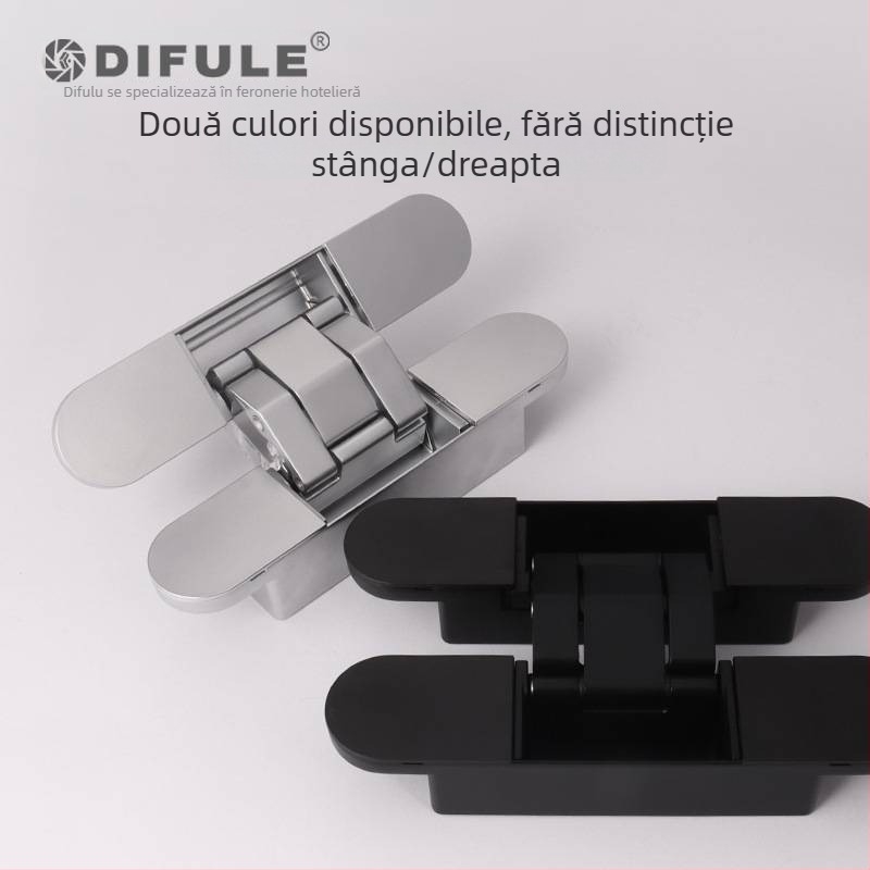 DIFULE Balama de ușă invizibilă reglabilă tridimensional – balama ascunsă, balama încrucișată pentru uși ascunse, ușă de lemn de dormitor, model DFL-L040