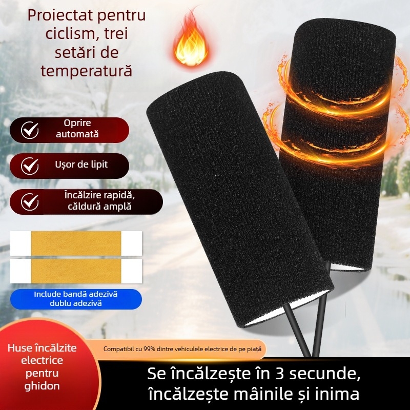 Capac încălzit pentru ghidonul motocicletei, impermeabil, antiderapant, rezistent la uzură, universal