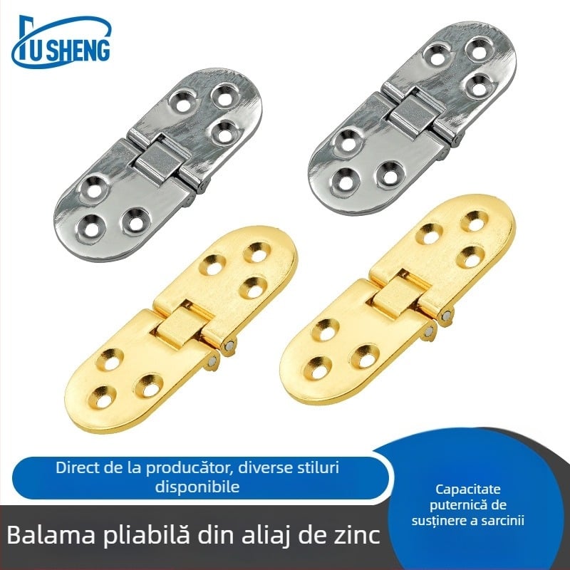 Balama pliabilă din aliaj de zinc, cu finisaj oglindite, pentru garderobă, dulap și panouri rabatabile
