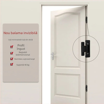 Ușă ascunsă cu balamale 2D reglabile, ușă ecologică din aliaj de aluminiu, set ușă cu balamale încrucișate