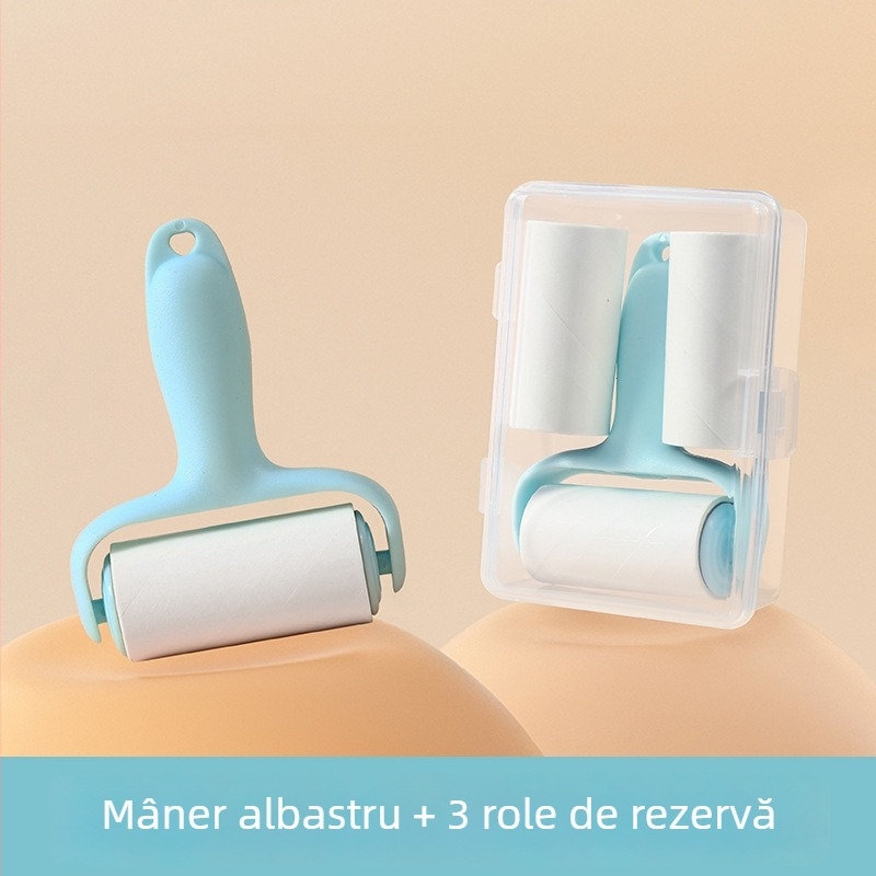 Rulou mini portabil pentru haine, eliminator de păr de animale, instrument lipicios mic