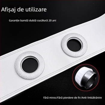 Bandă de perdea din bumbac cu țesătură perforată, accesorii din bandă albă, bandă cu inel roman și căptușeală țesută, densificată și groasă