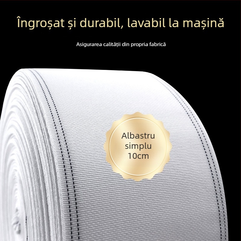 Bandă de perdea din bumbac cu țesătură perforată, accesorii din bandă albă, bandă cu inel roman și căptușeală țesută, densificată și groasă