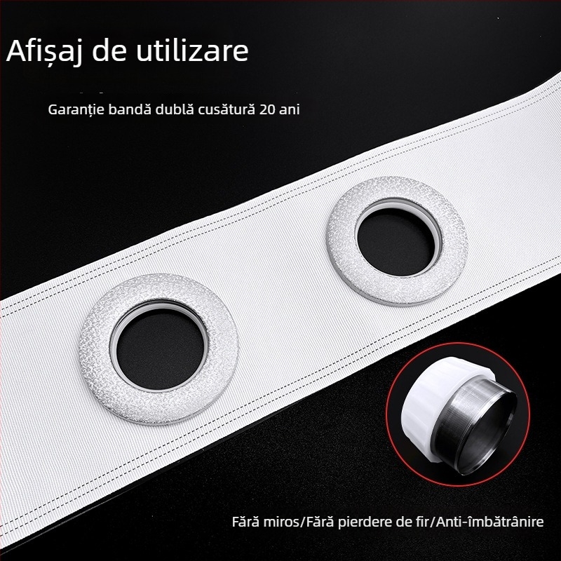 Bandă de perdea din bumbac cu țesătură perforată, accesorii din bandă albă, bandă cu inel roman și căptușeală țesută, densificată și groasă