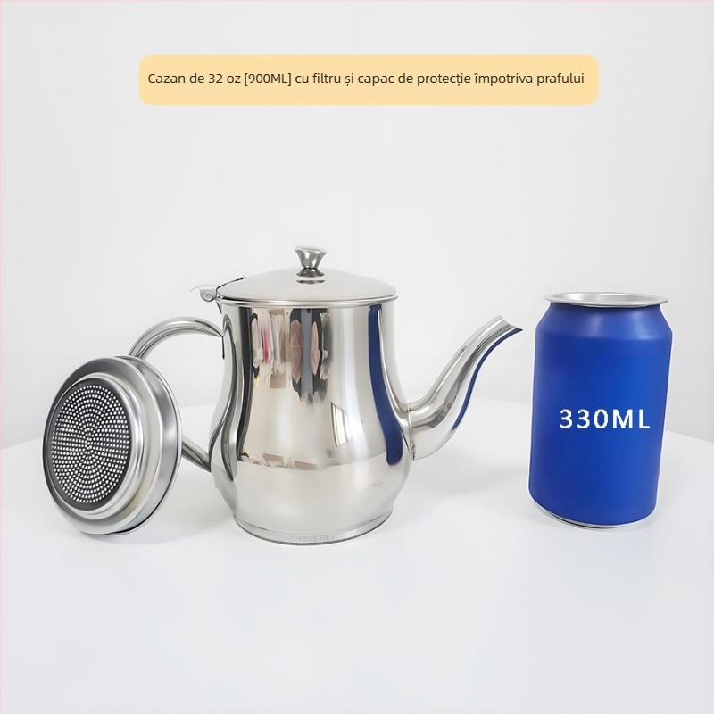Sticlă de ulei din oțel inoxidabil pentru bucătărie, recipient pentru condimente, fără scurgeri, calitate alimentară