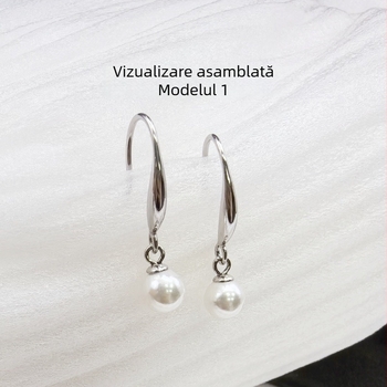 Oțel titan DIY accesorii pentru cercei cu perle, cârlig deschis pentru urechi, oțel inoxidabil, textură