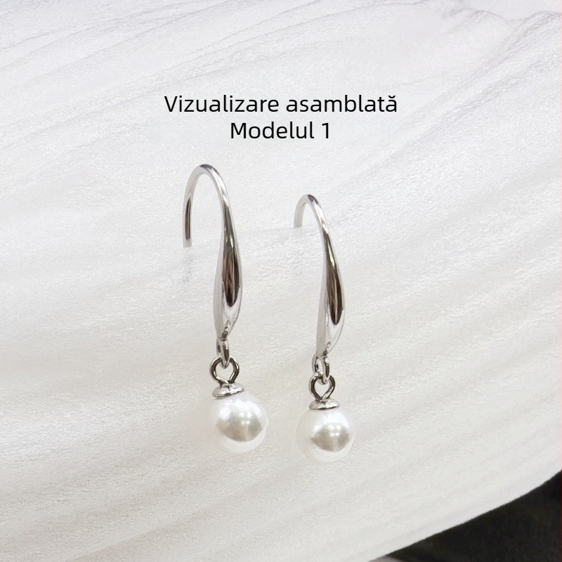 Oțel titan DIY accesorii pentru cercei cu perle, cârlig deschis pentru urechi, oțel inoxidabil, textură