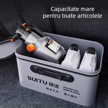 Set complet de unelte pentru spălarea mașinii, pentru uz casnic – găleată pliabilă, recipient cu spumă, mop și trusă de curățare cu cutie de depozitare