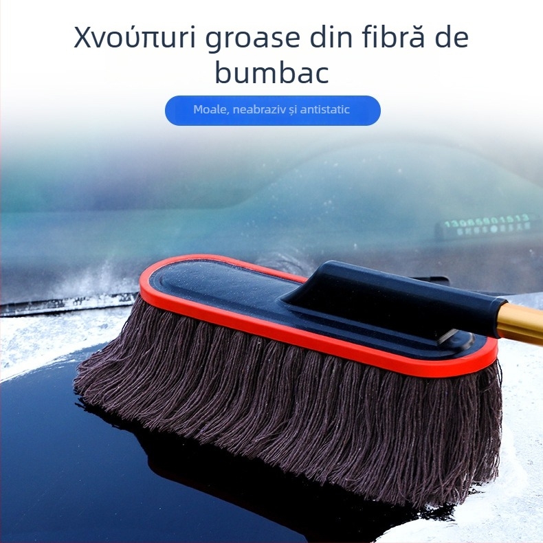 Mop din microfibră demontabil, lavabil, pentru spălarea mașinii — curățare umedă și uscată, fără scăpare de fibre, perie pentru ceară