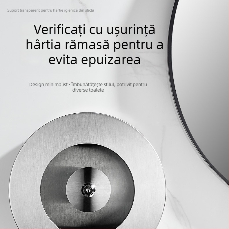 Dispenser de perete pentru rulon mare de hârtie igienică, destinat hotelurilor și toaletelor publice