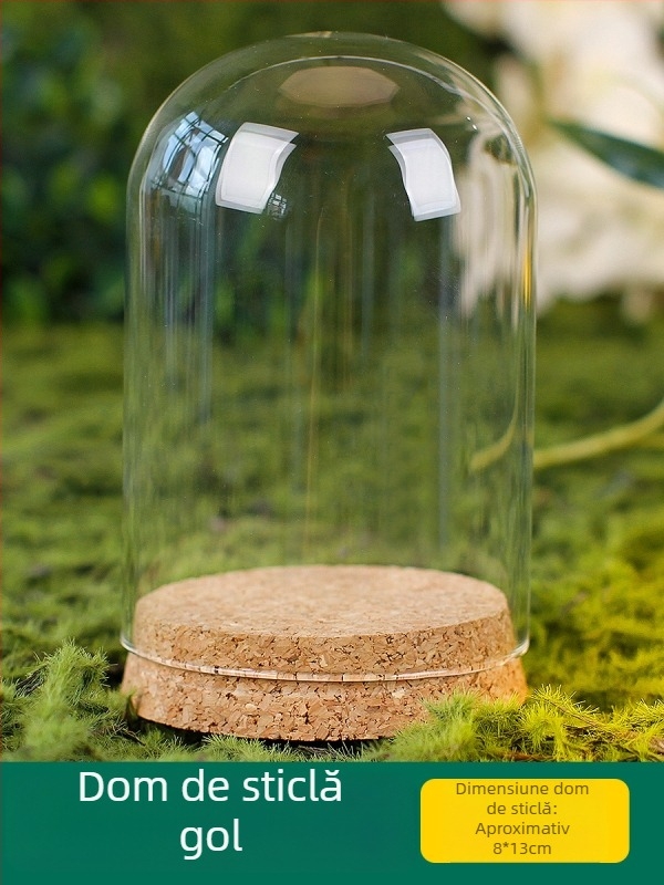 Set DIY pentru decor cu cupolă de sticlă și flori veșnice — flori uscate, cadou de Ziua Mamei