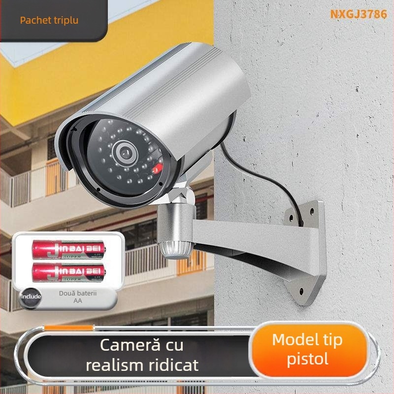 Cameră de supraveghere falsă pentru interior, cu iluminare, montaj adeziv, fără găuri