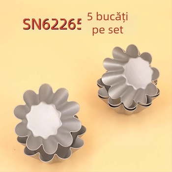 SN6226 Formă antiaderentă pentru tarte cu motive florale – floarea soarelui și crizantemă, aliaj de aluminiu, pentru coacere
