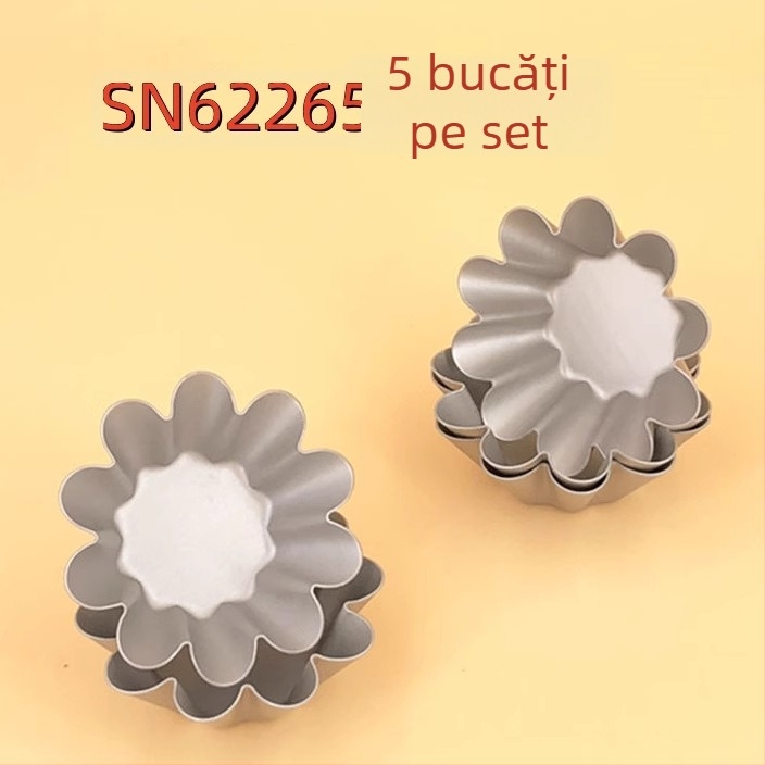 SN6226 Formă antiaderentă pentru tarte cu motive florale – floarea soarelui și crizantemă, aliaj de aluminiu, pentru coacere