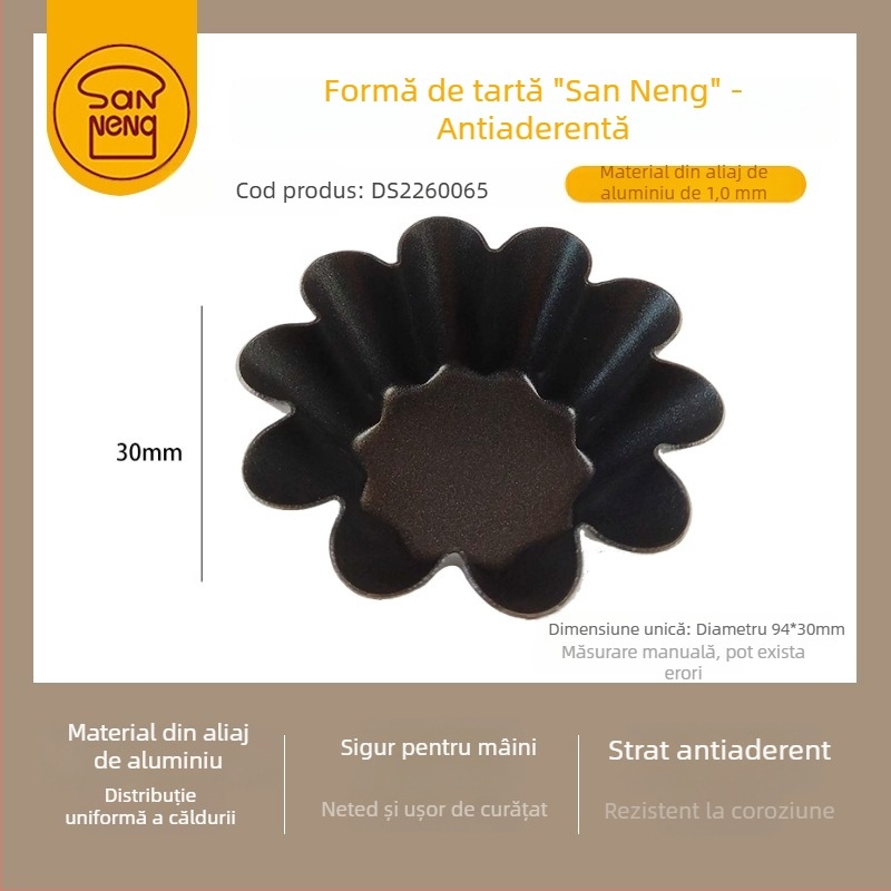 SN6226 Formă antiaderentă pentru tarte cu motive florale – floarea soarelui și crizantemă, aliaj de aluminiu, pentru coacere