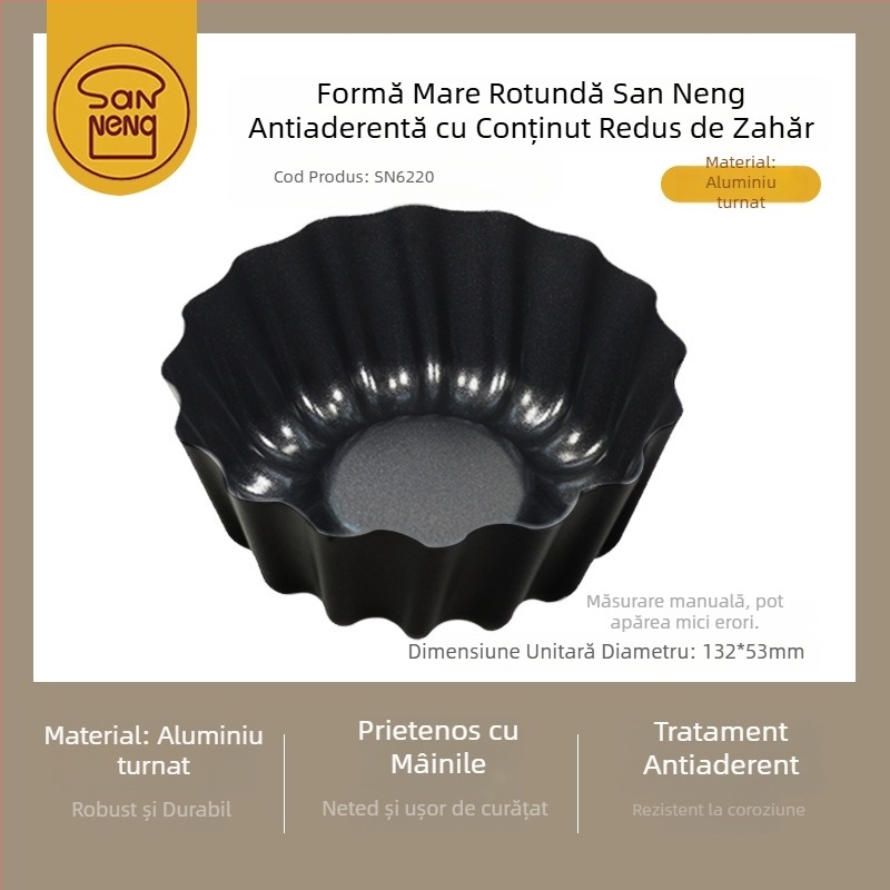 SN6226 Formă antiaderentă pentru tarte cu motive florale – floarea soarelui și crizantemă, aliaj de aluminiu, pentru coacere