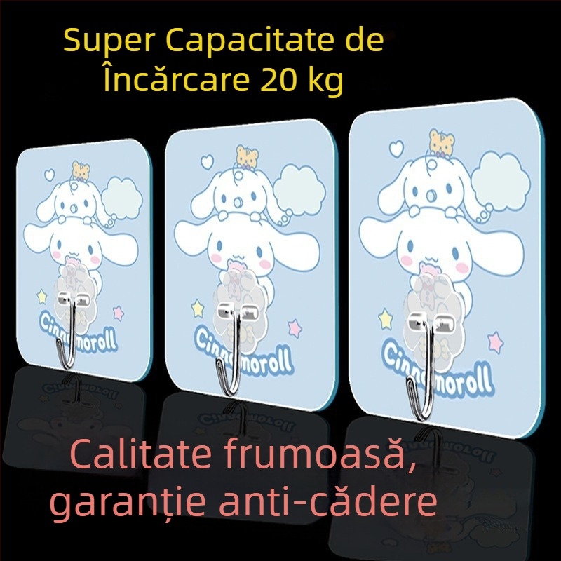 Cuier lipicios drăguț pentru cămin — montaj pe perete, multifuncțional, fără urme, plastic pentru bucătărie