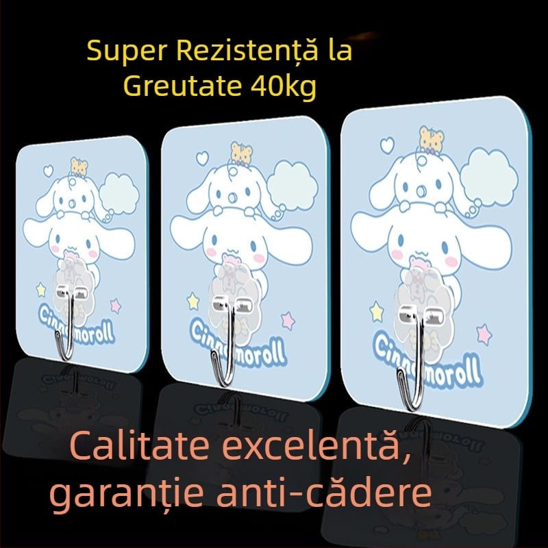 Cuier lipicios drăguț pentru cămin — montaj pe perete, multifuncțional, fără urme, plastic pentru bucătărie