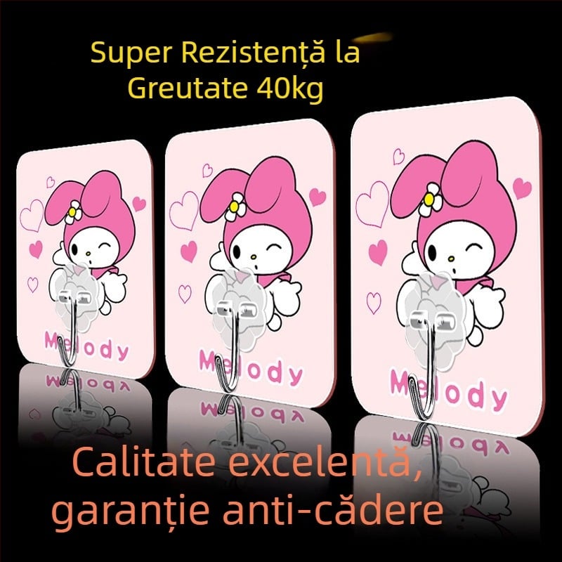 Cuier lipicios drăguț pentru cămin — montaj pe perete, multifuncțional, fără urme, plastic pentru bucătărie