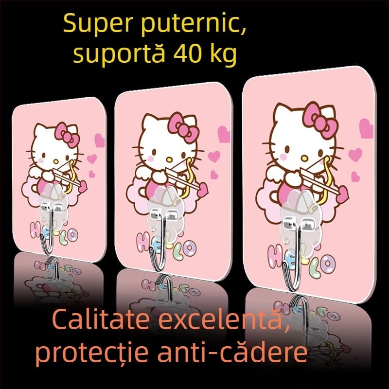 Cuier lipicios drăguț pentru cămin — montaj pe perete, multifuncțional, fără urme, plastic pentru bucătărie