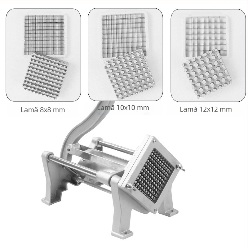Mașină orizontală de tăiere în fâșii din aliaj de aluminiu, cu ventuze – tocător comercial pentru legume pentru cartofi, ridichi, castraveți și țelină