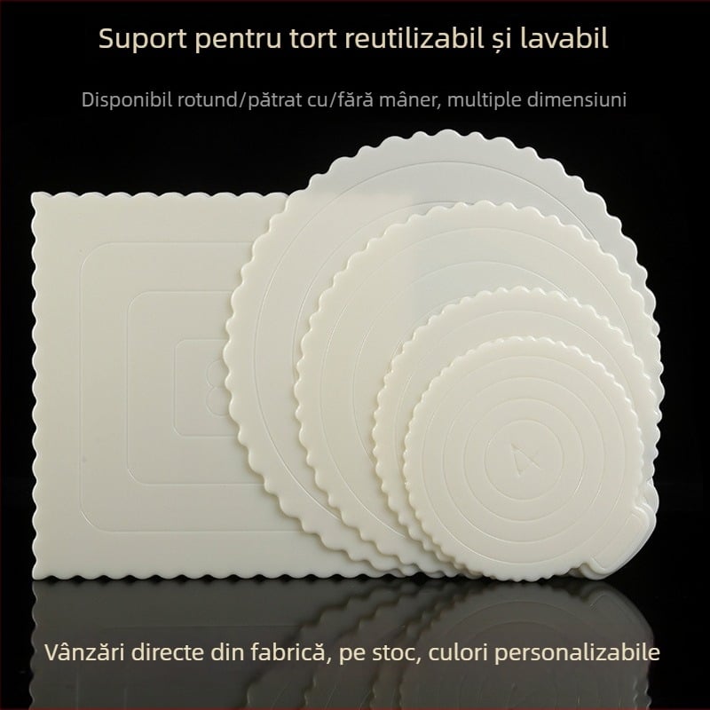 Garnitură circulară de bază pentru tort, pentru coacere, din plastic dur îngroșat, reutilizabilă, dimensiuni 4/6/8/10 inci