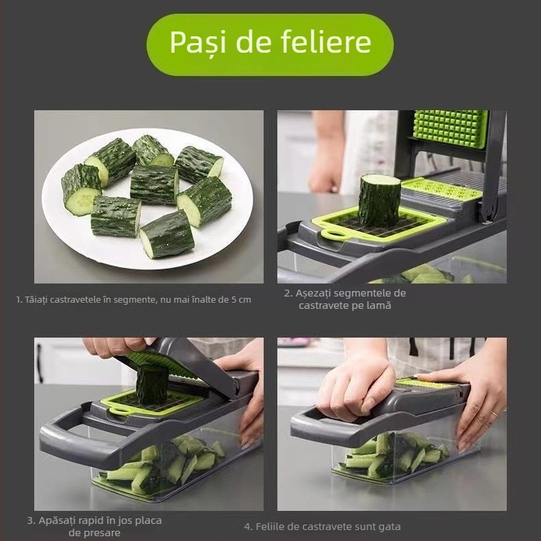 Tocator multifuncțional pentru legume, uz casnic — decojitor de cartofi, răzuitor, tăietor în cuburi și felii
