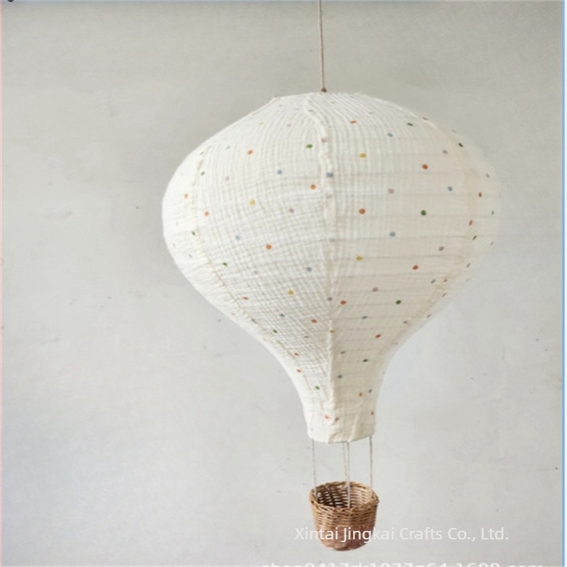 Stil nordic pentru camera copiilor, balon de aer cald din material textil, decor suspendat, abajur în formă de balon