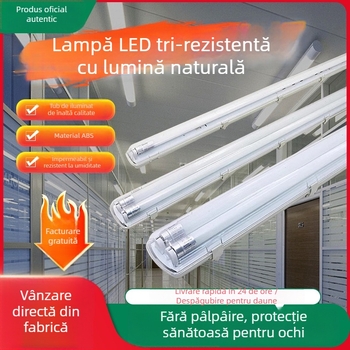 Lampa LED T8 tri-protecție cu capac anti-insecte, suport de 1,2 m pentru lumină de zi, pentru tuburi simple sau duble