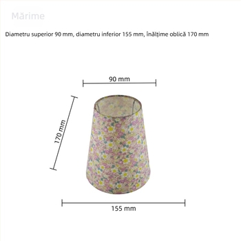 Abajur textil imprimat, plat, rotund, stil retro pentru lampă de masă – înlocuire universală