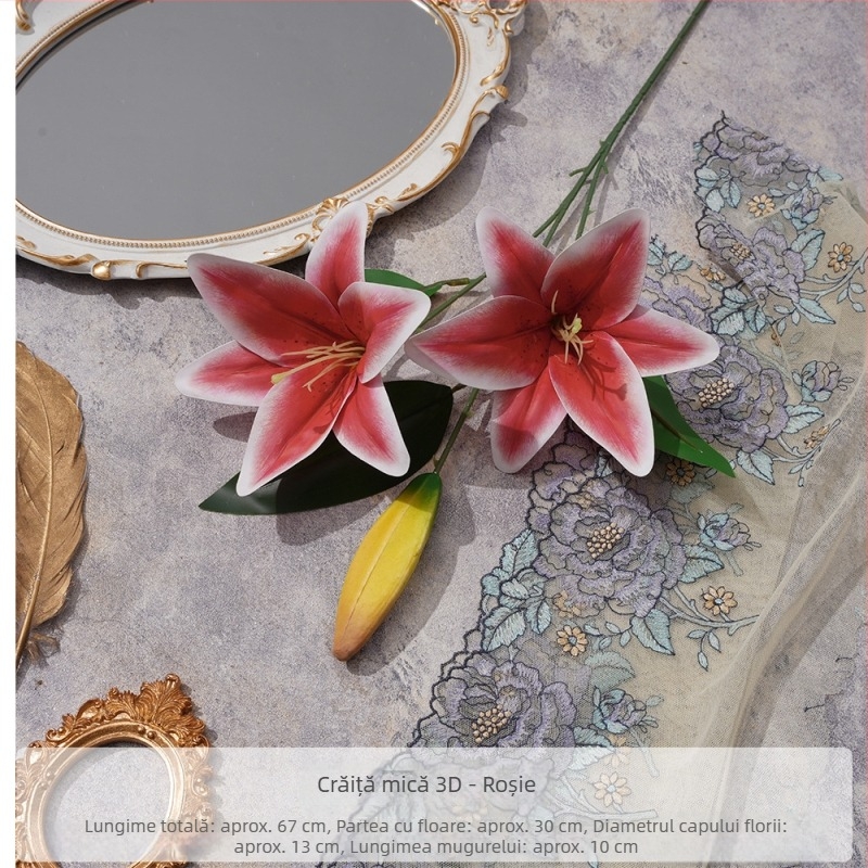 Crin imprimat 3D pe o ramură mică — floare artificială din mătase pentru decor în casă