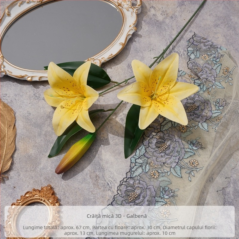 Crin imprimat 3D pe o ramură mică — floare artificială din mătase pentru decor în casă