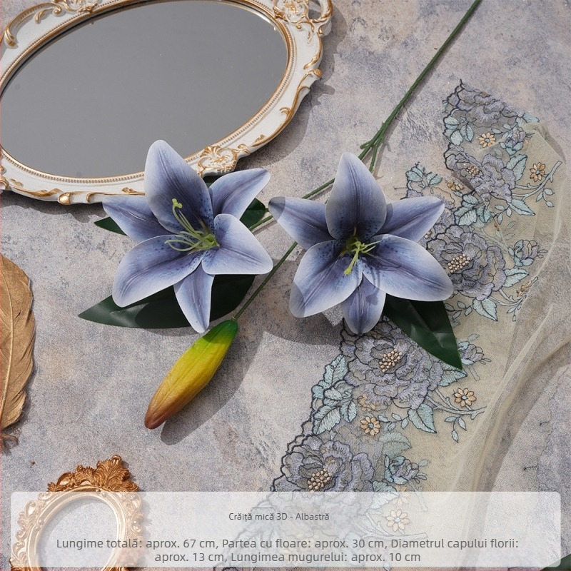 Crin imprimat 3D pe o ramură mică — floare artificială din mătase pentru decor în casă