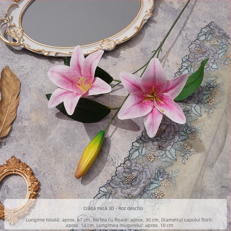 Crin imprimat 3D pe o ramură mică — floare artificială din mătase pentru decor în casă