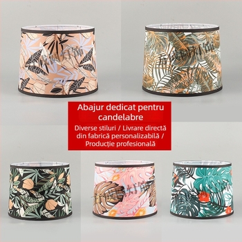 Abajur textil pentru lampa de podea și lampă de masă, stil nordic, model pădure tropicală