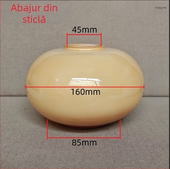 Abajur plat rotund din sticlă, E27, pentru lampă suspendată în living și dining