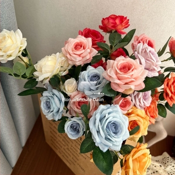 Colț decorativ floral artificial cu cinci brațe, pentru săli de nuntă, decor de casă, recuzită pentru fotografie și vitrine