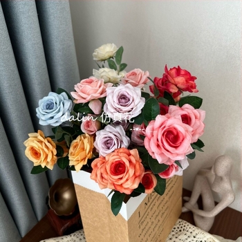 Colț decorativ floral artificial cu cinci brațe, pentru săli de nuntă, decor de casă, recuzită pentru fotografie și vitrine