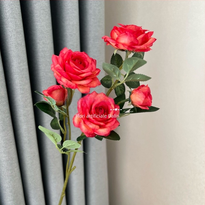 Colț decorativ floral artificial cu cinci brațe, pentru săli de nuntă, decor de casă, recuzită pentru fotografie și vitrine