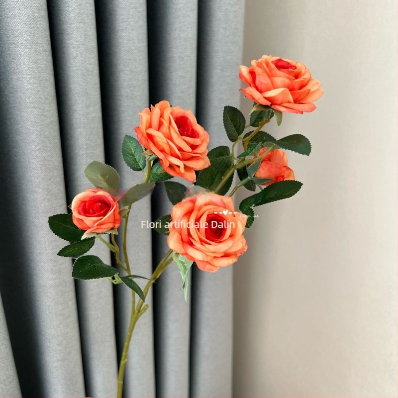 Colț decorativ floral artificial cu cinci brațe, pentru săli de nuntă, decor de casă, recuzită pentru fotografie și vitrine