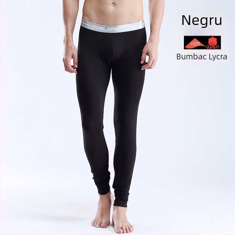 Pantaloni termici pentru bărbați, o singură bucată, croială slim, călduroși pentru toamnă și iarnă, lungime 9/10