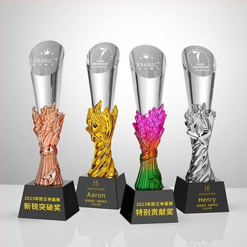 Trofeu din cristal, plachetă personalizată de premiu pentru întâlnirea anuală, temă baschet și fotbal