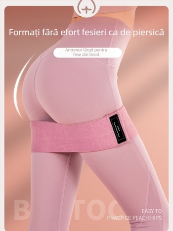 Bandă elastică tricotată pentru antrenament de șolduri, yoga și exerciții, bandă de întindere, cerc de șold, bandă de rezistență pentru genuflexiuni, bandă fitness tricotată