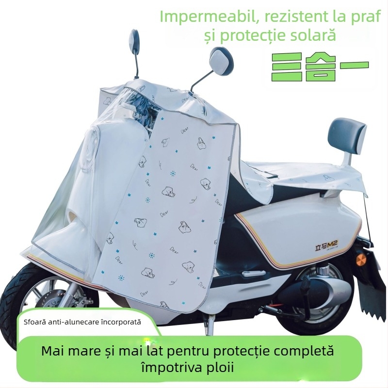 Husă universală pentru vehicule electrice, cu grosime sporită, protecție la praf și izolație termică, husă de șezut rezistentă la vânt și capac frontal