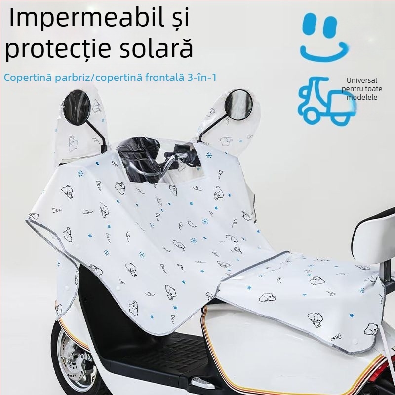 Husă universală pentru vehicule electrice, cu grosime sporită, protecție la praf și izolație termică, husă de șezut rezistentă la vânt și capac frontal