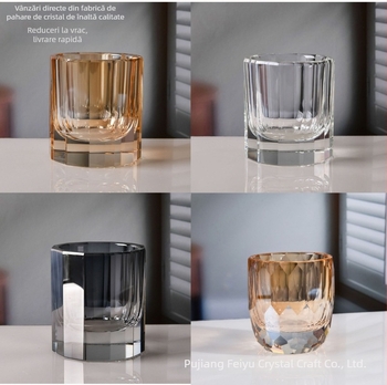 Pahar de cristal pentru whisky și ceașcă de baie, stil modern minimalist, cristal de înaltă calitate