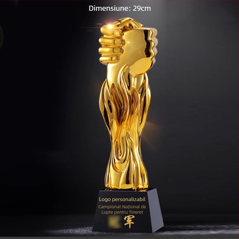 Trofeu din cristal pentru competiții de arte marțiale și sporturi de luptă – premiu, suvenir memorial, personalizabil
