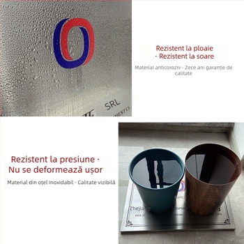 Placă exterioară din cupru, finisaj titan-auriu, plăcuță de autorizare pentru publicitate, personalizabilă